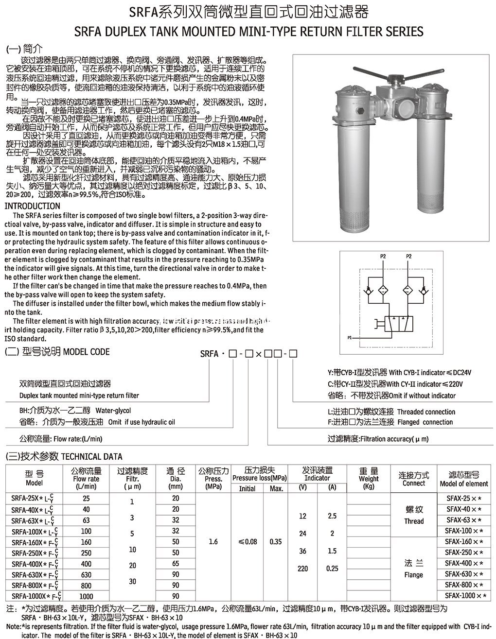 RFLDW1300CAT50D1.0/-L24賀德克回油過濾器